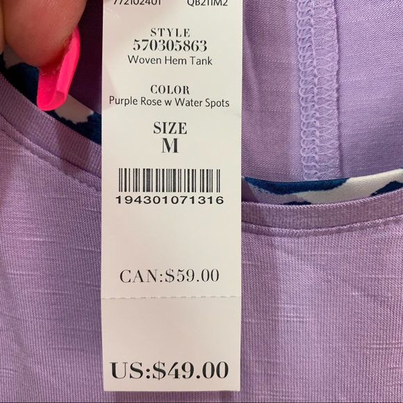 White House Black Market Woven Hem Tank in Purple Size Med - Picture 4 of 5